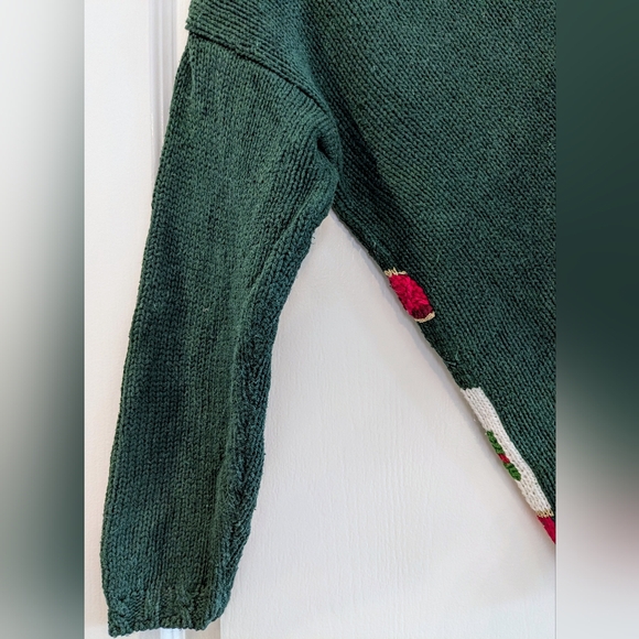 Vintage Fashion Bug Green Holiday Ugly Christmas Sweater Teddy Bear Size Large - Picture 15 of 15